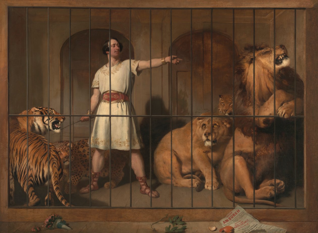 Londra Tiyatrolarında Hayvanlarıyla Ortaya Çıkan Bay Van Amburgh'un Portresi by Sir Edwin Henry Landseer