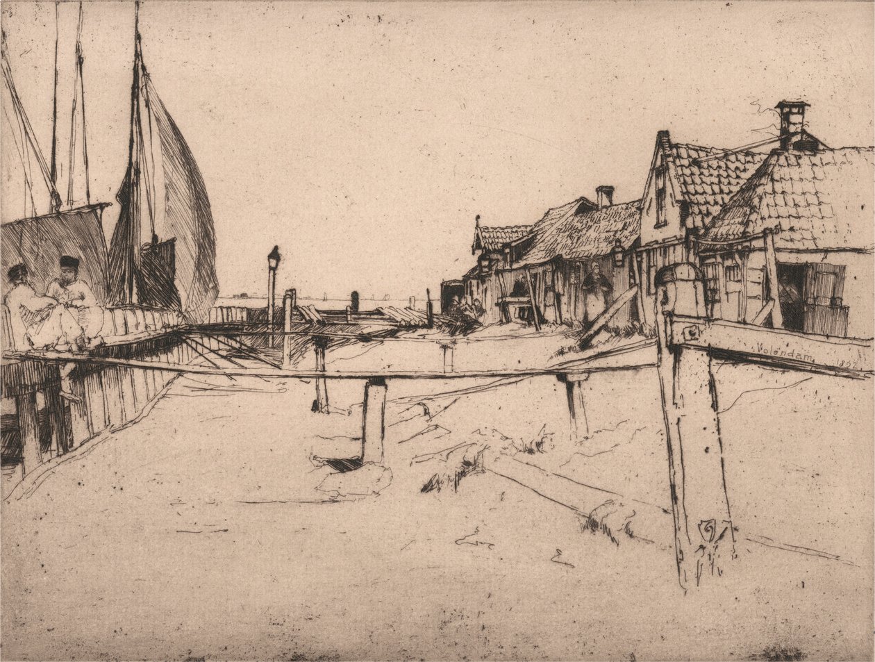 Port, Volendam'da by Sir Frank Short