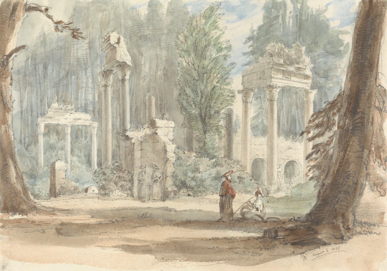 Leptis Magna Harabeleri, Virginia Water'daki Royal Park'ta Göründüklerinde by Sir George Hayter