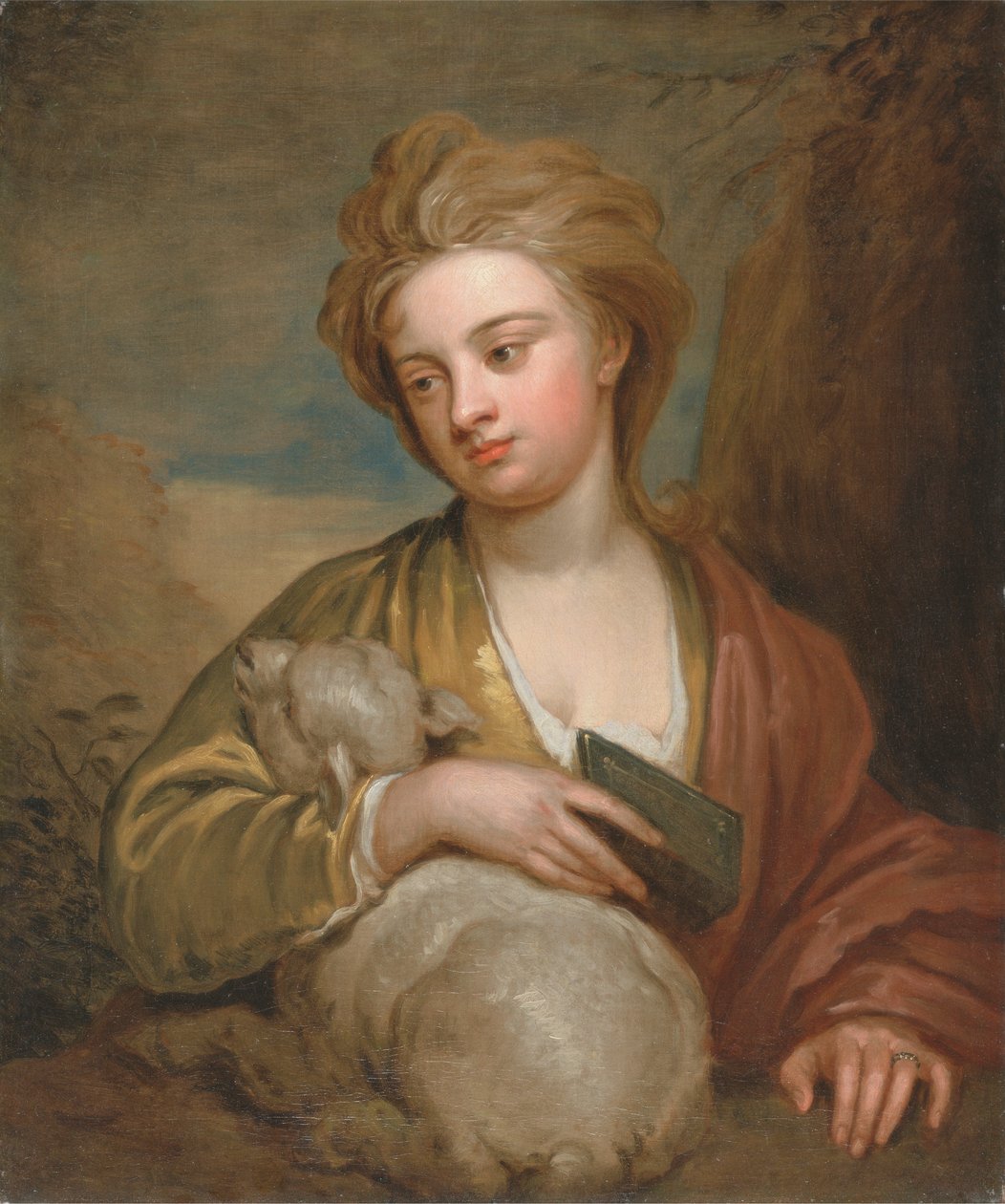 Geleneksel Olarak Catherine Voss Olarak Tanımlanan St. Agnes Olarak Bir Kadının Portresi by Sir Godfrey Kneller