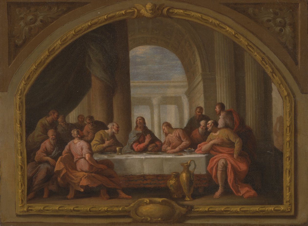'Son Akşam Yemeği' için taslak, St. Mary's, Weymouth by Sir James Thornhill