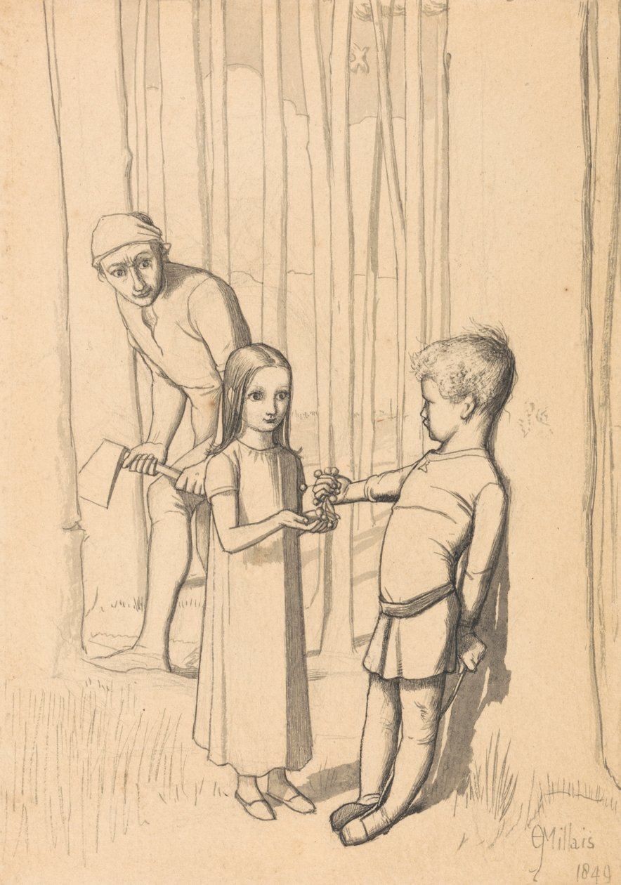 The Woodman's Daughter için Çalışma by Sir John Everett Millais