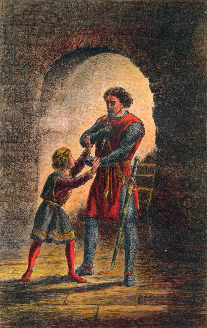 Arthur, Kral John'da konuşuyor: IV. Perde, Sahne I, c1875 by Sir John Gilbert