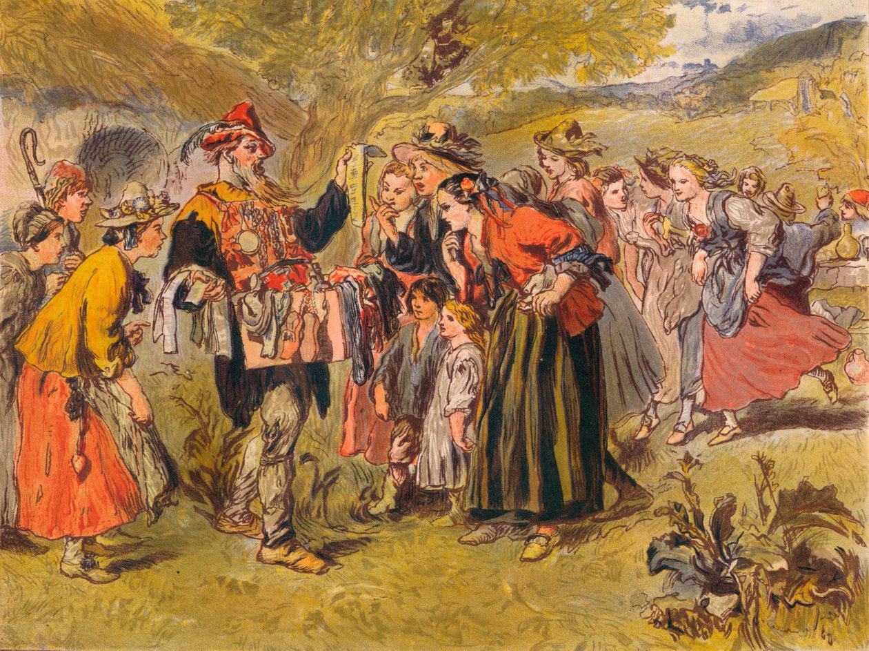Autolycus, The Winters Tale: Act IV, Scene III, c1875'te şarkı söylüyor by Sir John Gilbert