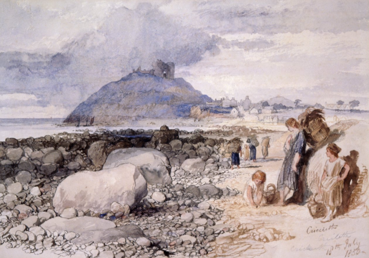 "Criccieth", Galler, 1850. by Sir John Gilbert