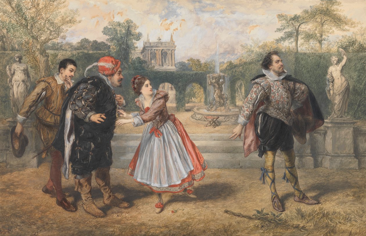 Malvolio'ya girin, Çapraz Jartiyerli... by Sir John Gilbert
