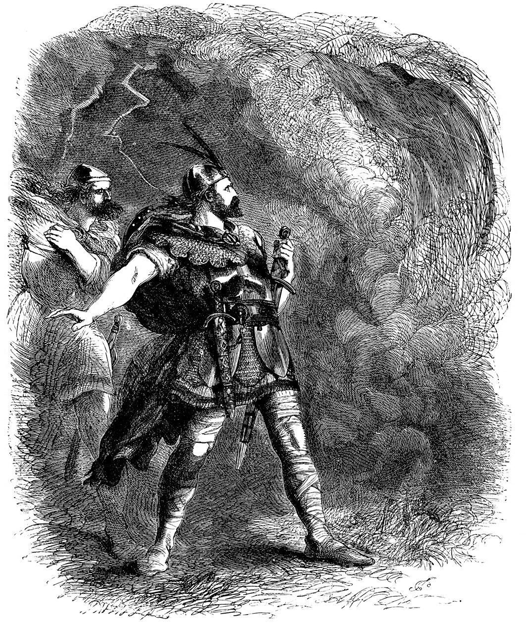 Macbeth ve Banquo üç cadıyla karşılaşıyor, 1858 by Sir John Gilbert