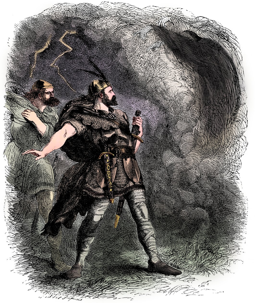 Macbeth ve Banquo üç cadıyla karşılaşıyor, 1858 by Sir John Gilbert