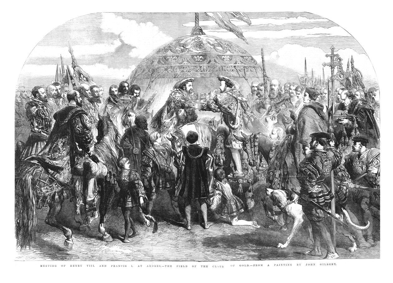 Henry VIII ve Francis I.'in Ardres'te Buluşması - Altın Kumaş Tarlası, 1520, 1855 by Sir John Gilbert