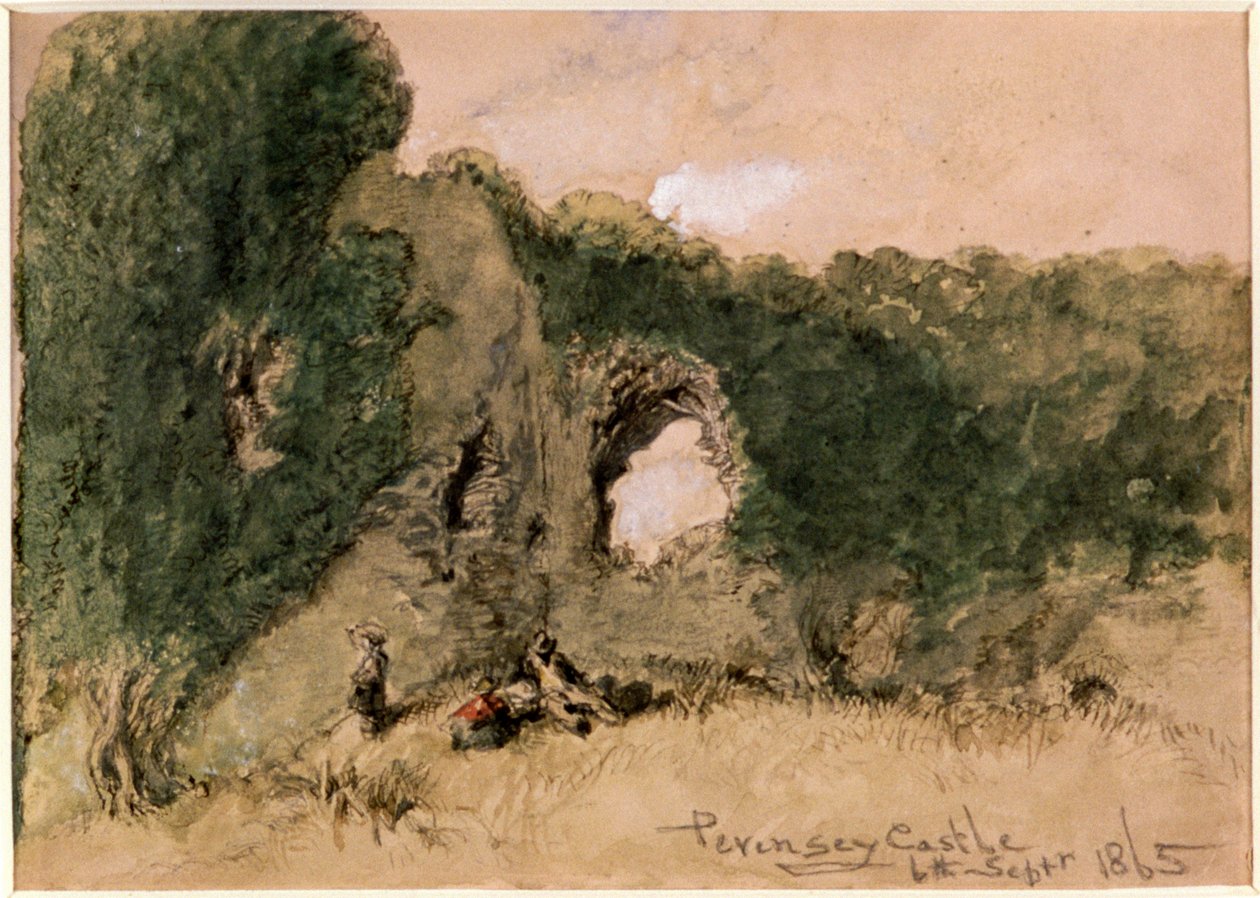 Pevensey Kalesi, Doğu Sussex, 1865 by Sir John Gilbert