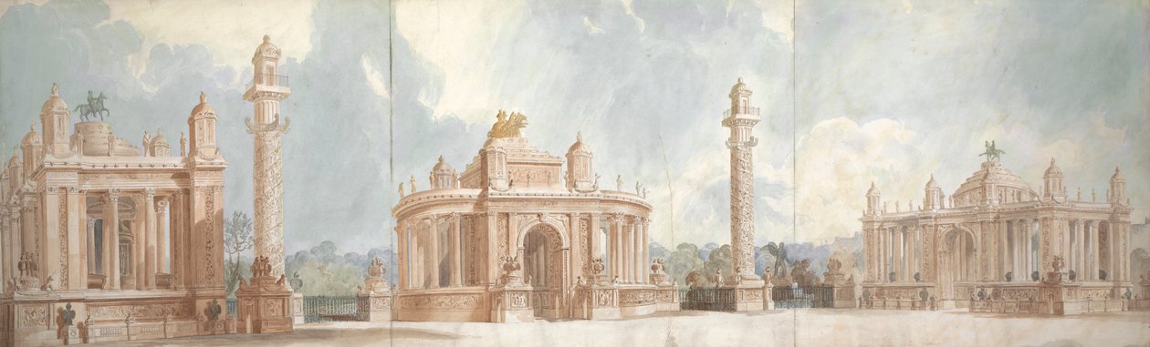 Hyde Park ve St. James' Park Girişi için Tasarım by Sir John Soane