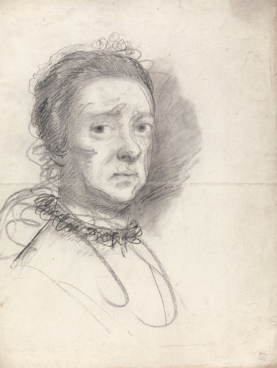 Yaşlı bir bayanın başı; Raphael'in Tartışmasından çalışmalar by Sir Joshua Reynolds