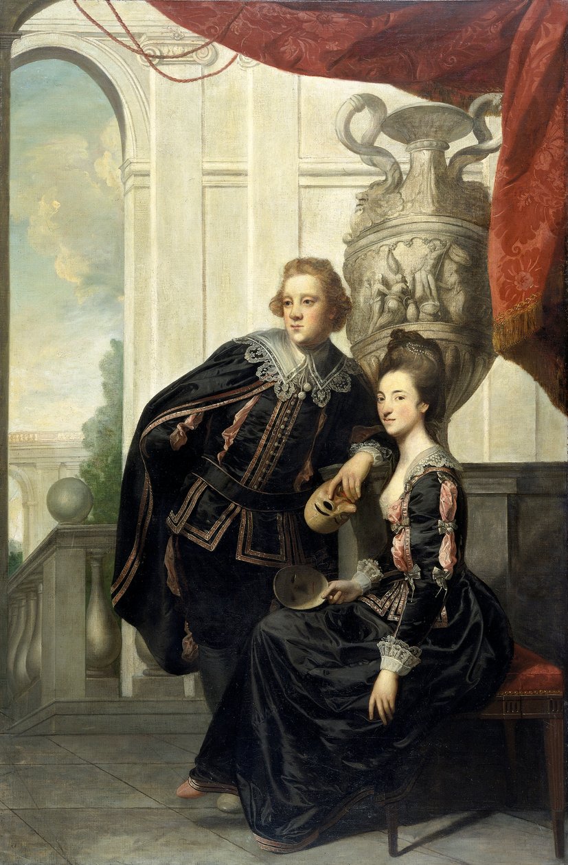 Sir Watkin Williams-Wynn ve Leydi Henrietta Williams-Wynn karısı, maskeli kostüm, c1769. by Sir Joshua Reynolds
