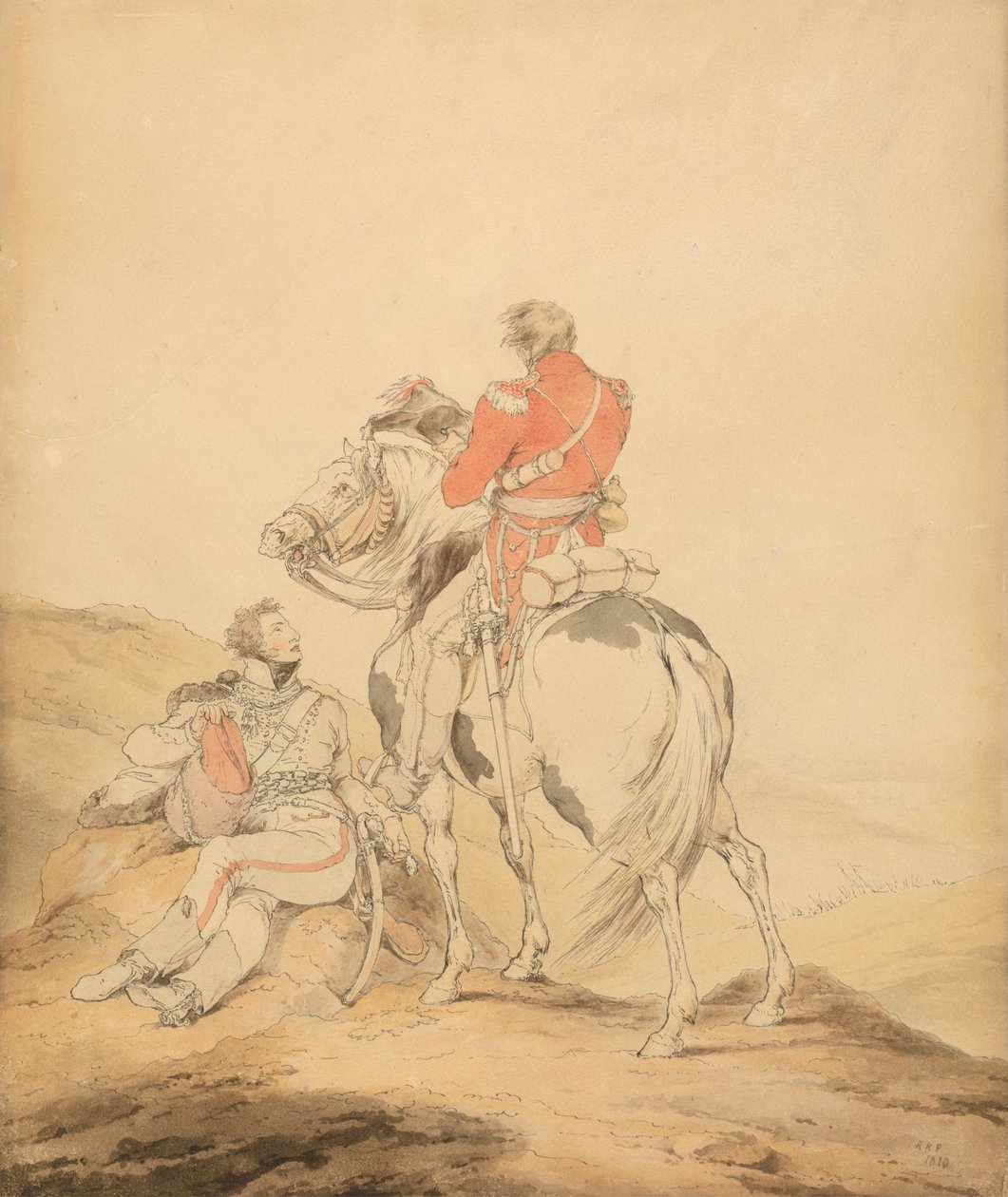 Bir İngiliz Kurmay Subayı ve bir Hussar Subayı by Sir Robert Kerr Porter