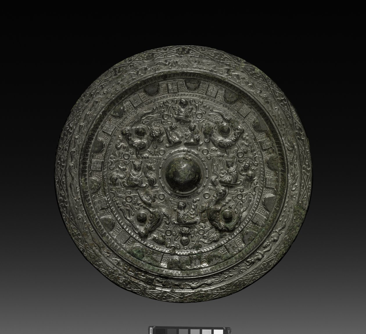 Xiwangmu ile ayna, c.317-400 (bronz) by Six Dynasties Chinese School