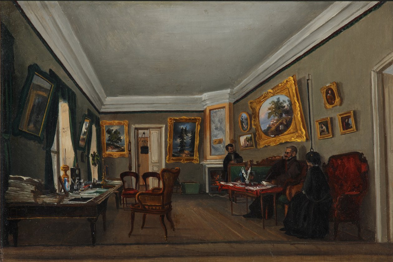 Yazar Alexander Sukhovo-Kobylin'in Moskova'da Çalışması, 1850'ler by Sofia Vasilyevna Sukhovo Kobylina