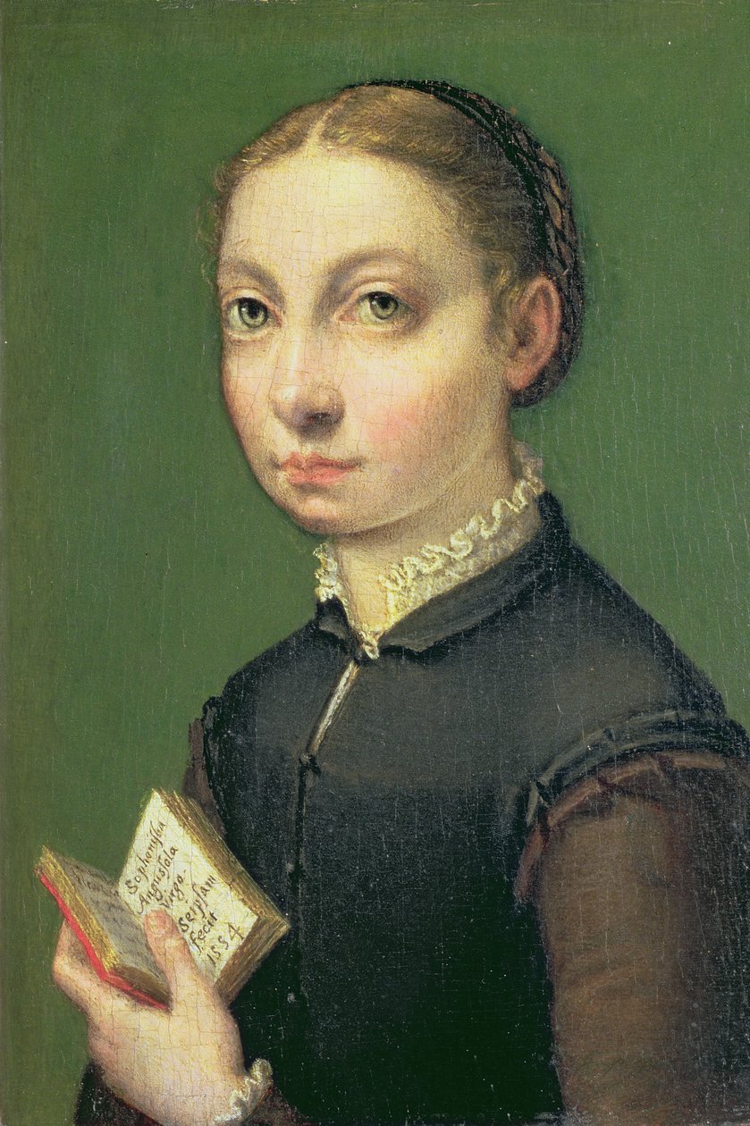 Self portrait, 1554 (panel) by Sofonisba Anguissola