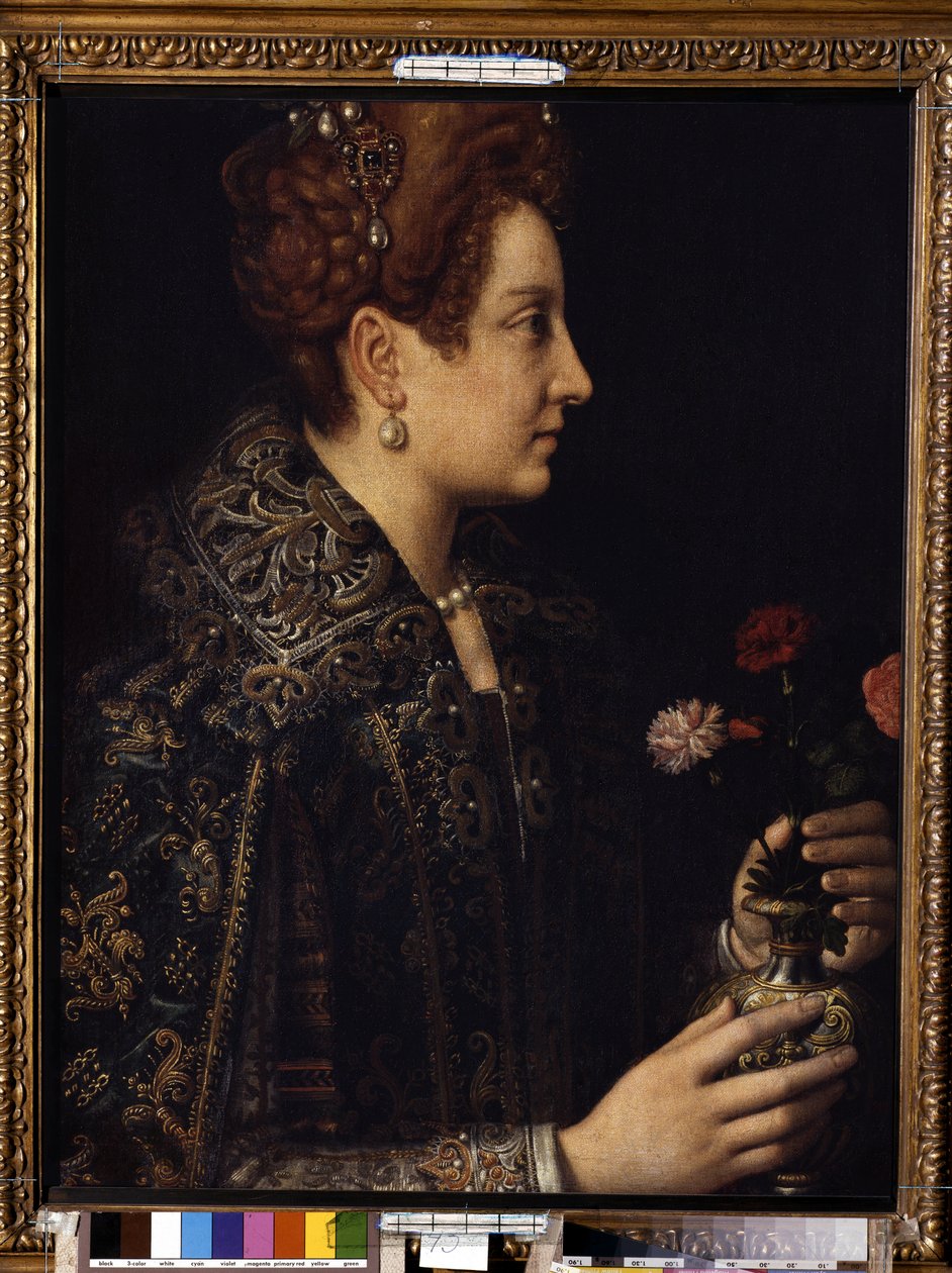 ""Profildeki Bir Kadının Portresi" (Kadın Portresi) Tablosu Sofonisba Anguissola (1532-1625 dolaylarında) Dim. 68,5x52,5 cm Ermitaj Müzesi, Sankt Petersburg by Sofonisba Anguissola