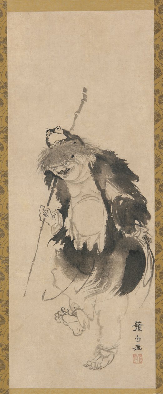 Gama Sennin Çinli Hou Xiansheng ve üç ayaklı kurbağası, Edo dönemi, 18. yüzyıl. by Soga Shohaku