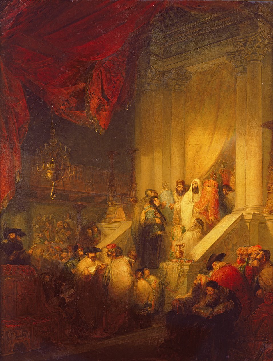 Sinagogda yasanın okunması by Solomon Alexander Hart