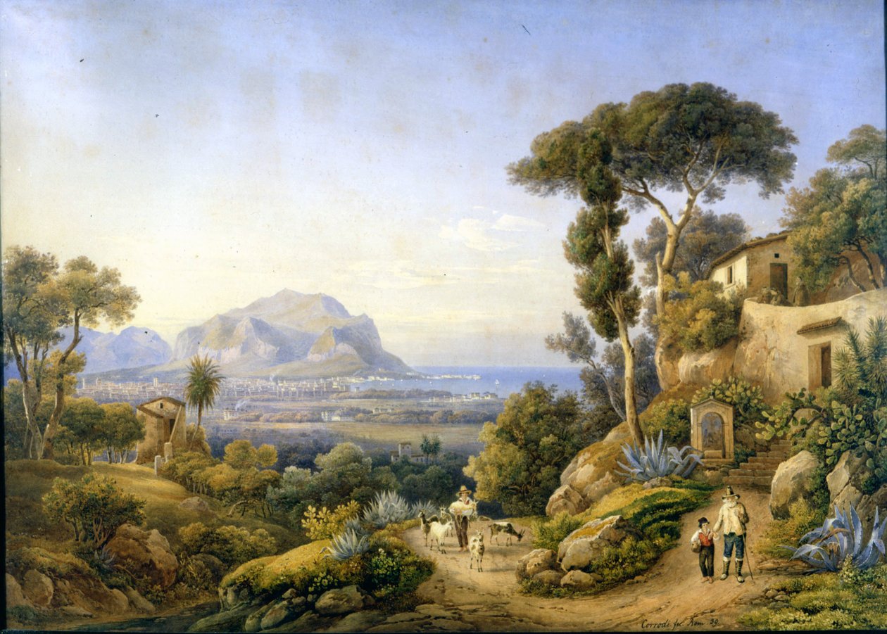 Palermo ve Monte Pellegrino. Solomon Corrodi