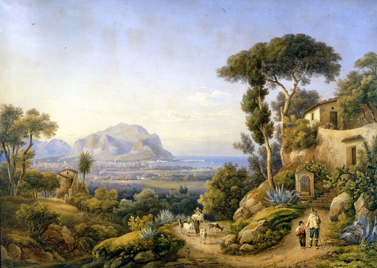 Palermo ve Pellegrino Dağı. Solomon Corrodi