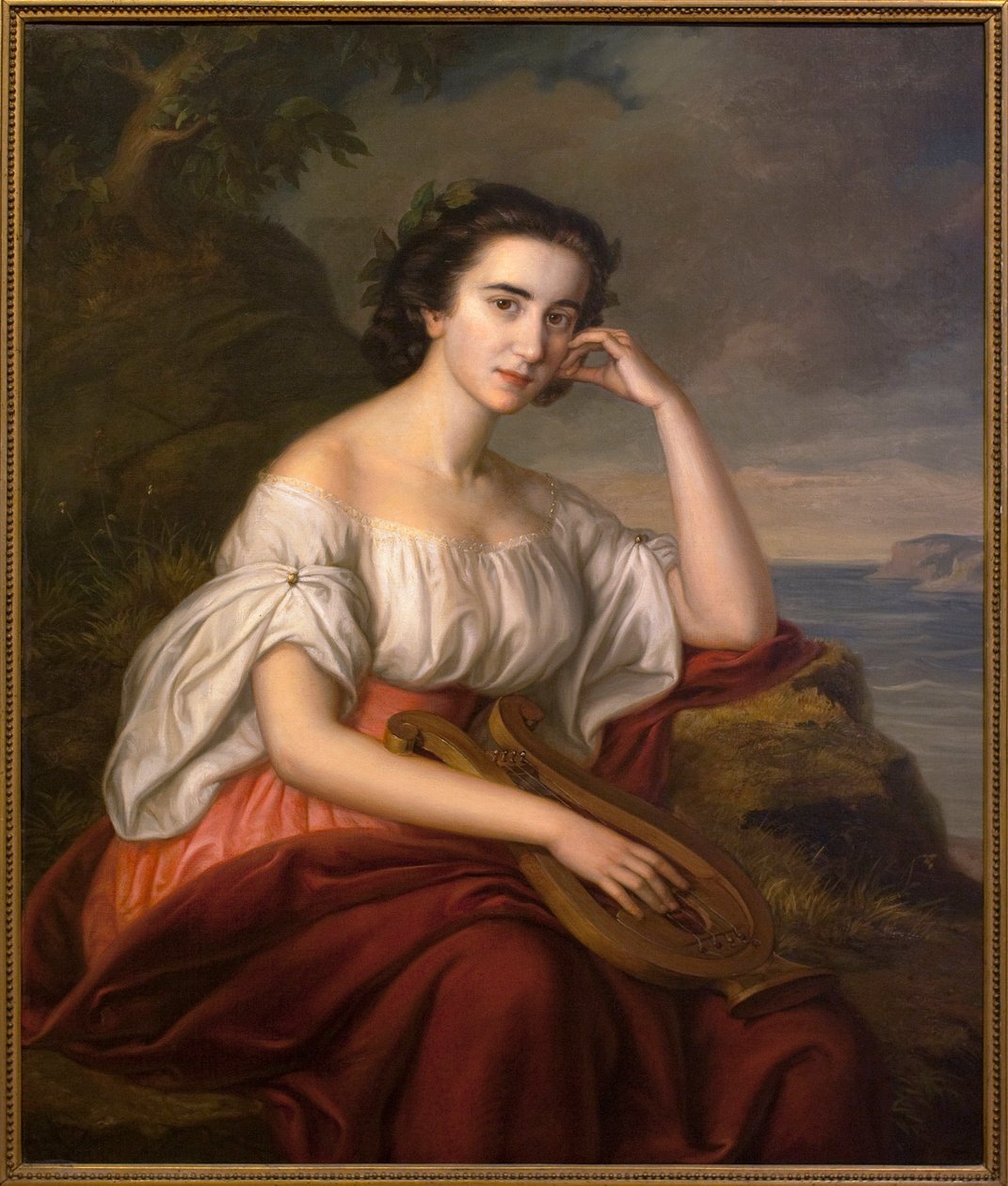 Sapfo. Soma Orlay Petrich (1822-1880), tuval üzerine yağlı boya, yaklaşık 1860. Macar sanatı by Soma Orlay Petrich