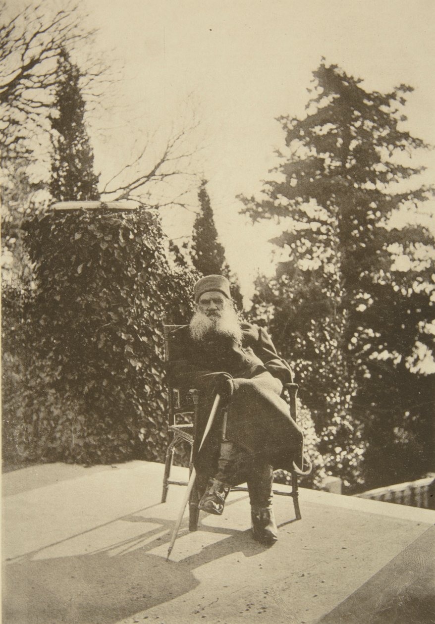 Rus yazar Leo Tolstoy, Gaspra, Kırım, Rusya, 1902. by Sophia Andreevna Tolstaya