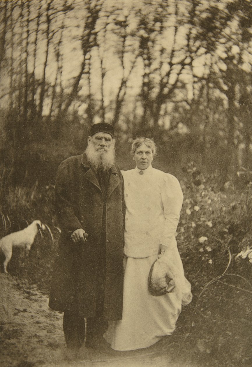 Rus yazar Leo Tolstoy ve eşi Sophia Tolstaya, Rusya, 1895 by Sophia Andreevna Tolstaya