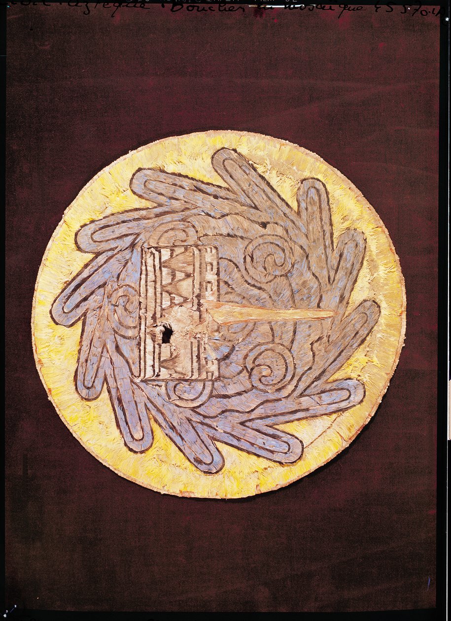 Kadeh kapağı, c.1540 (tüyler ve ağaç kabuğu) by Spanish Colonial