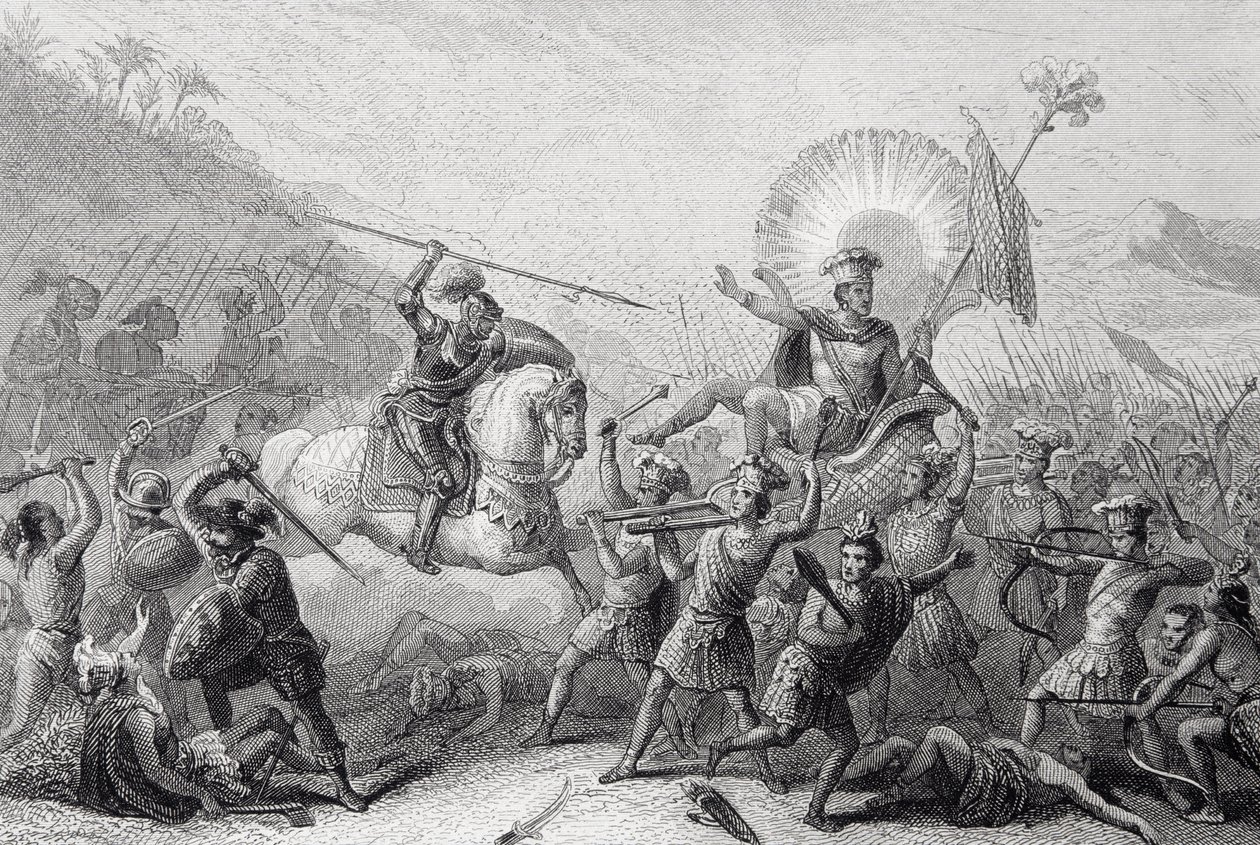 Otumba Savaşı, Meksika, 7 Temmuz 1520 by Spanish School