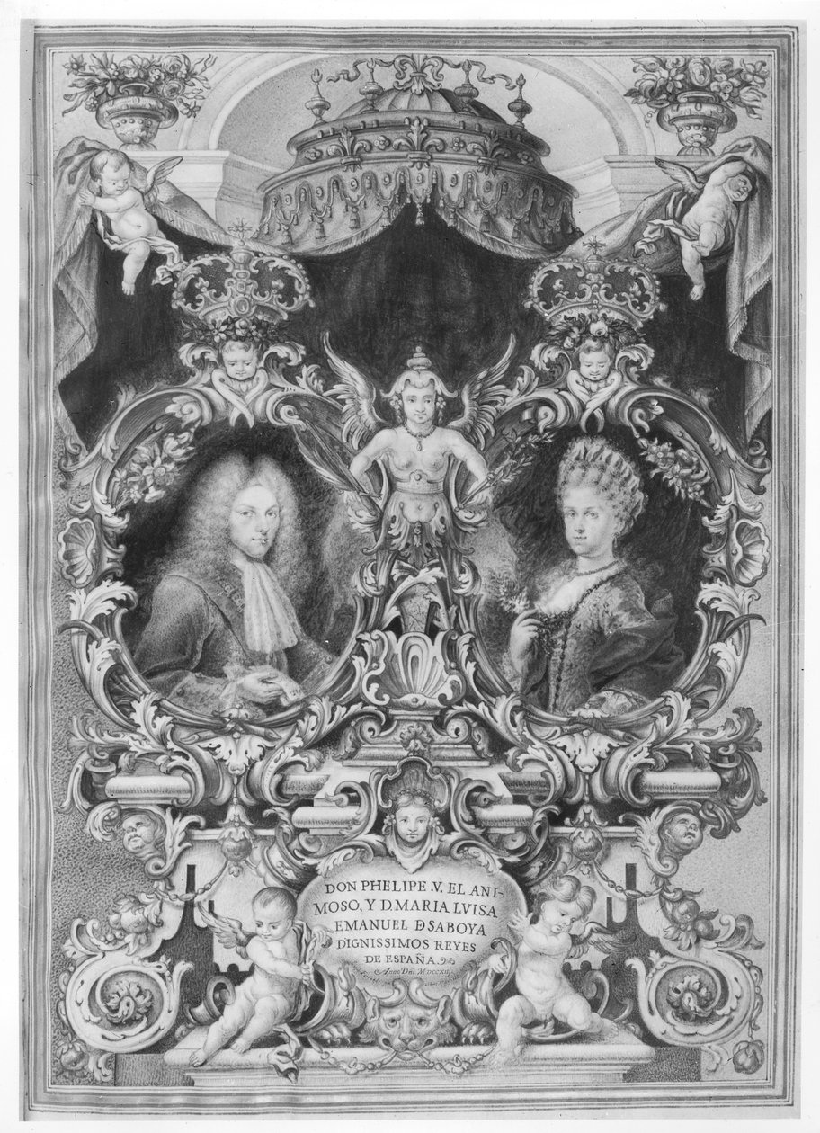 Philip V (1683-1746) İspanya Kralı ve Maria Luisa (1688-1714) Savoy, 1713 by Spanish School