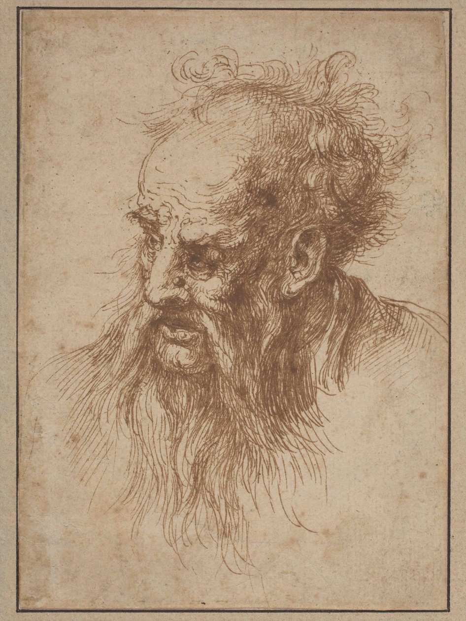 Akan Sakallı Yaşlı Bir Adam by Spanish 17th Century