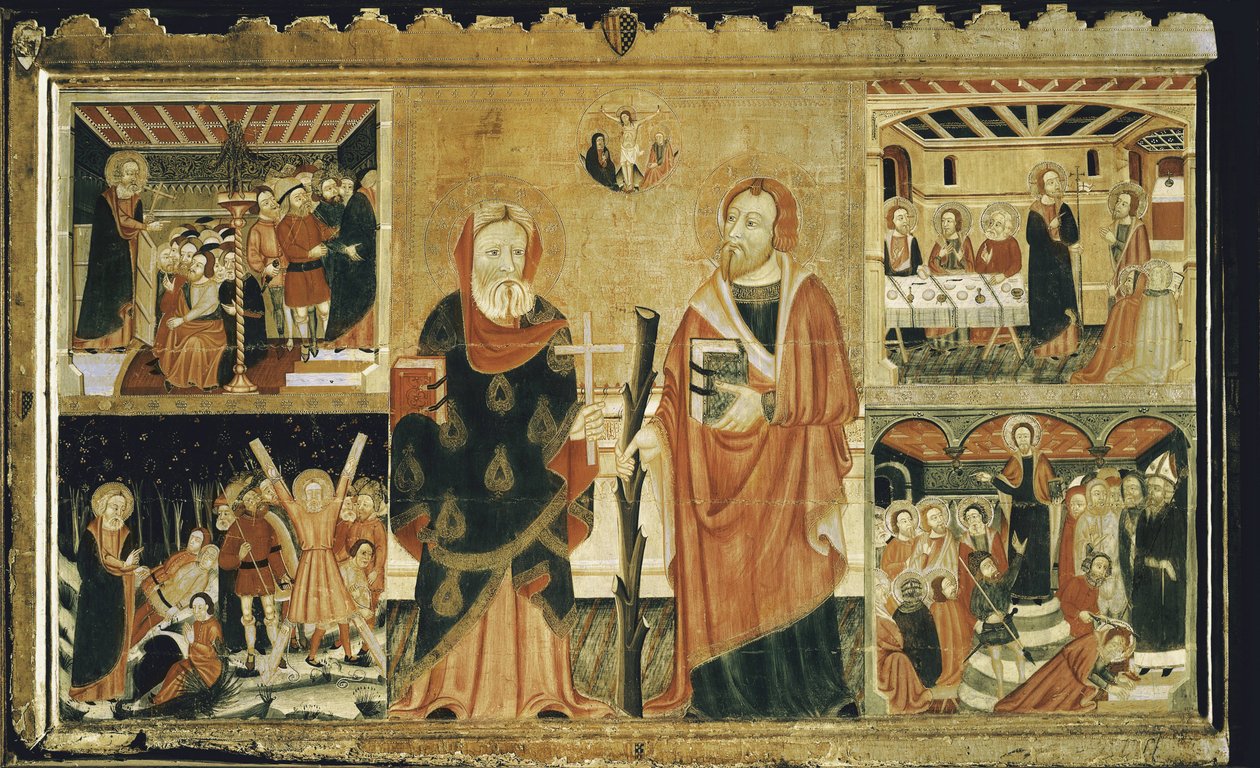San Felipe ve Santiago Altarpiece by Spanish School