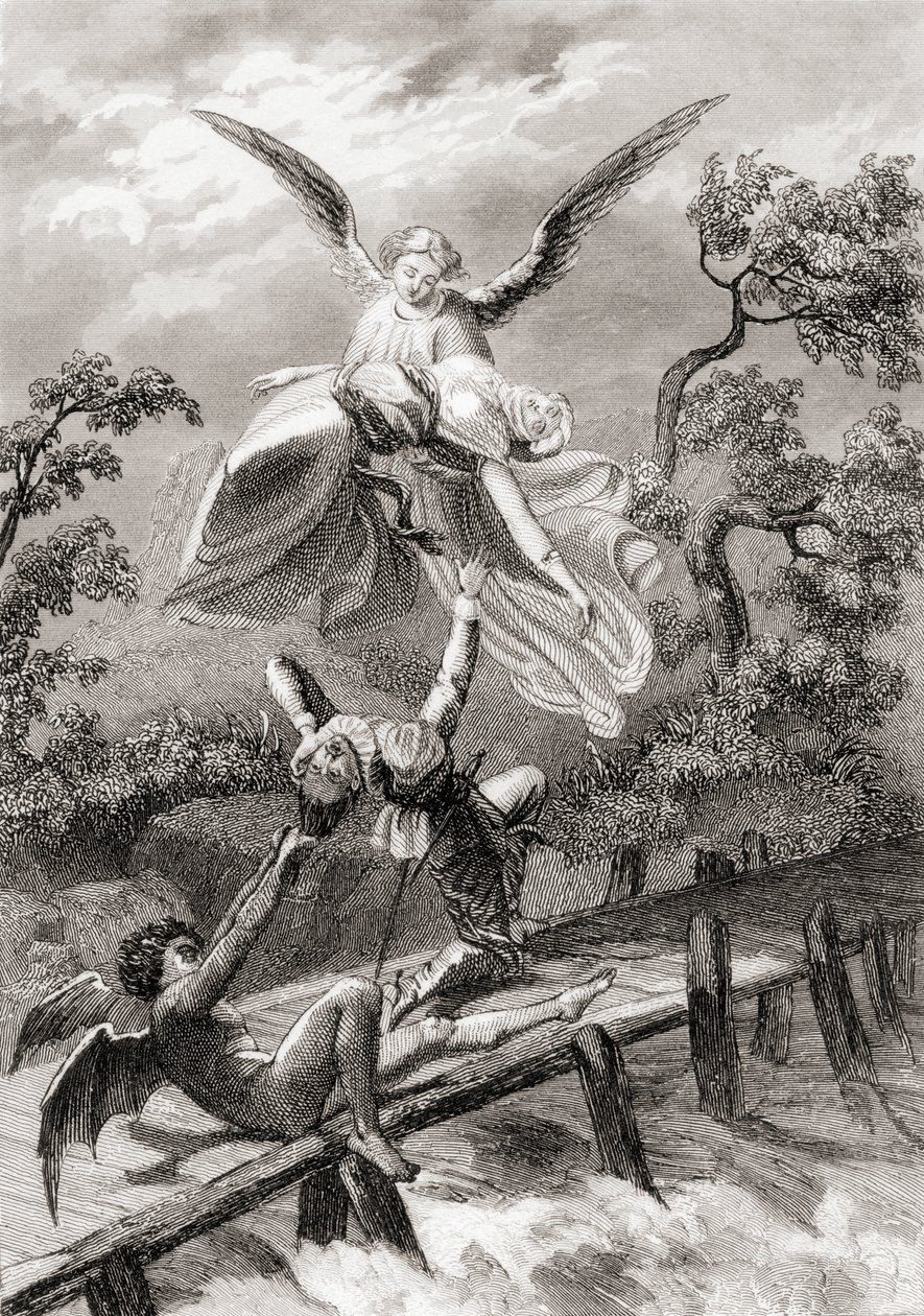 Amina bir melek tarafından taşınırken, şeytan Albaicin Sacristan