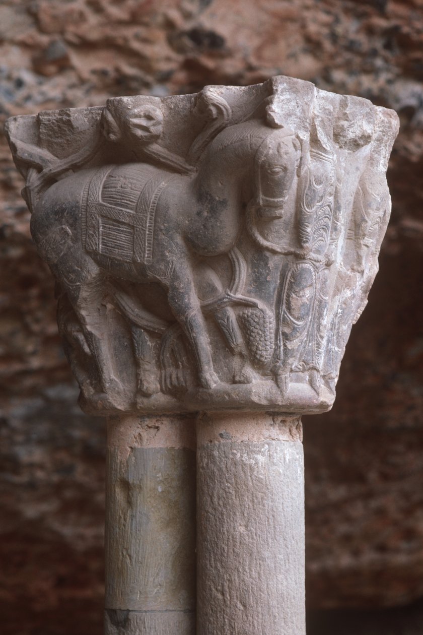 Bir at heykeli ile bir arcade başkenti (fotoğraf) by Spanish School