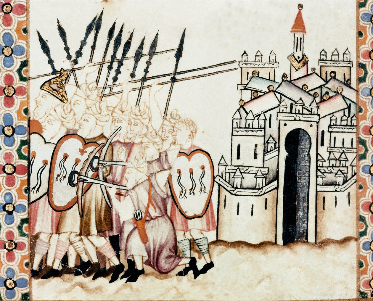 Bir şehri savunan Moors Armee Saint Mary Şarkısı
