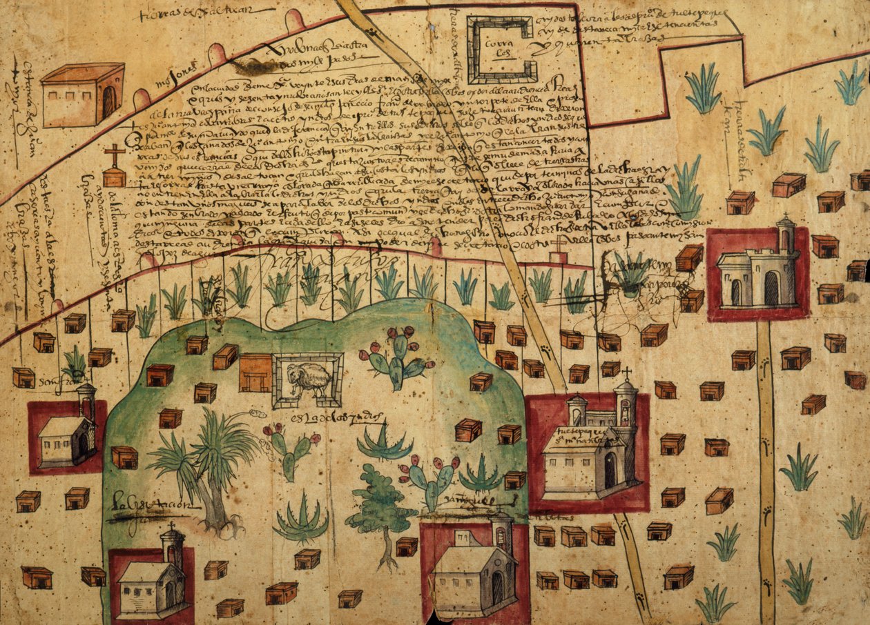 Ayer MS 1801 Harita 1: Hacienda de Santa Ines, Meksika
