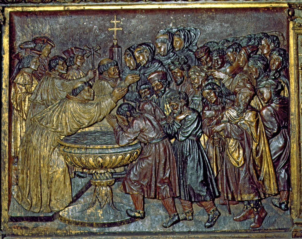Moors Vaftizi, Felipe Bigarny (1475-1543), Capilla Real, Granada, Endülüs, İspanya by Spanish School