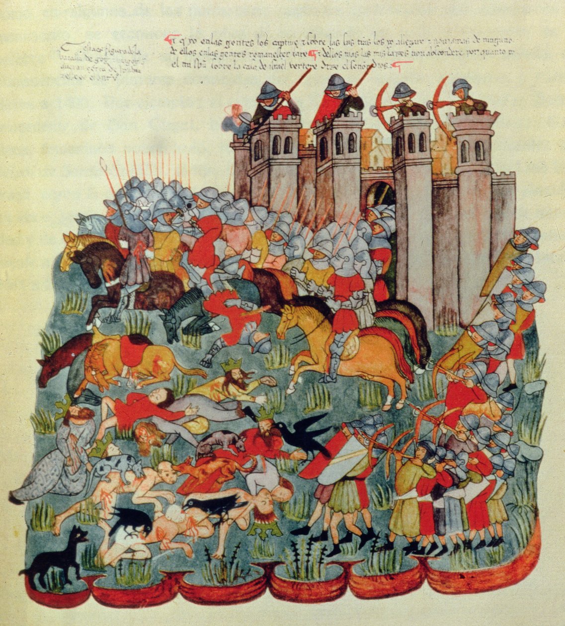 Alba Evi'nin İncil'inden savaş sahnesi by Spanish School