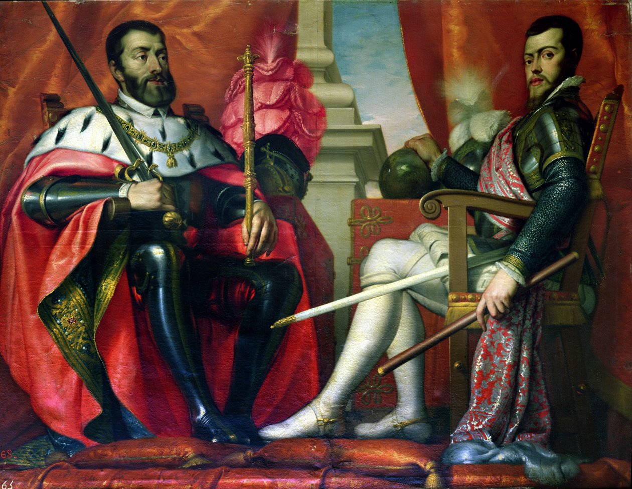 Carlos I (1500-58) ve Felipe II (1527-99) by Spanish School