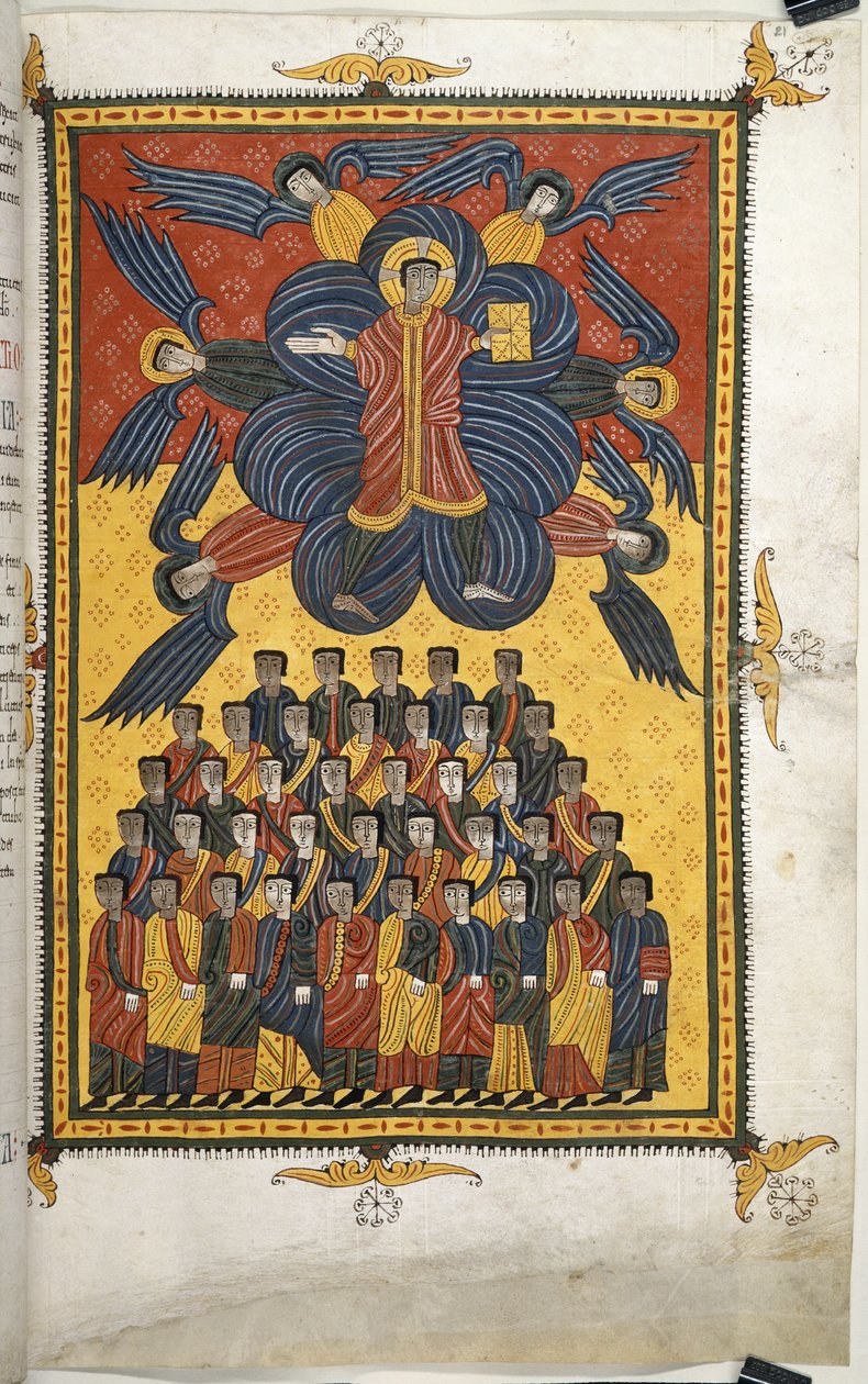 İsa bulutlarda görünür by Spanish School