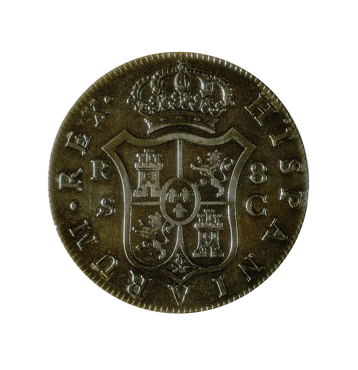 8 İspanyol Reali madeni parası, IV. Charles (1748-1819) döneminde Sevilla