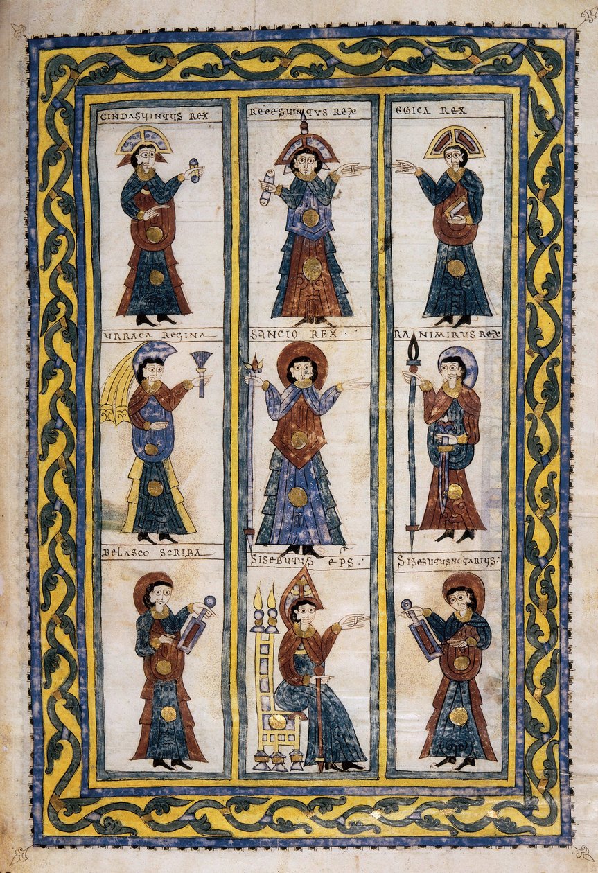 506 ve 679 yılları arasında Vizigot işgali altındaki Hispanik Piskoposlar Konseyi, muhtemelen bir Tolede Konseyi, Glosas Emilianenses, 992-994 (ışıklı el yazması) by Spanish School