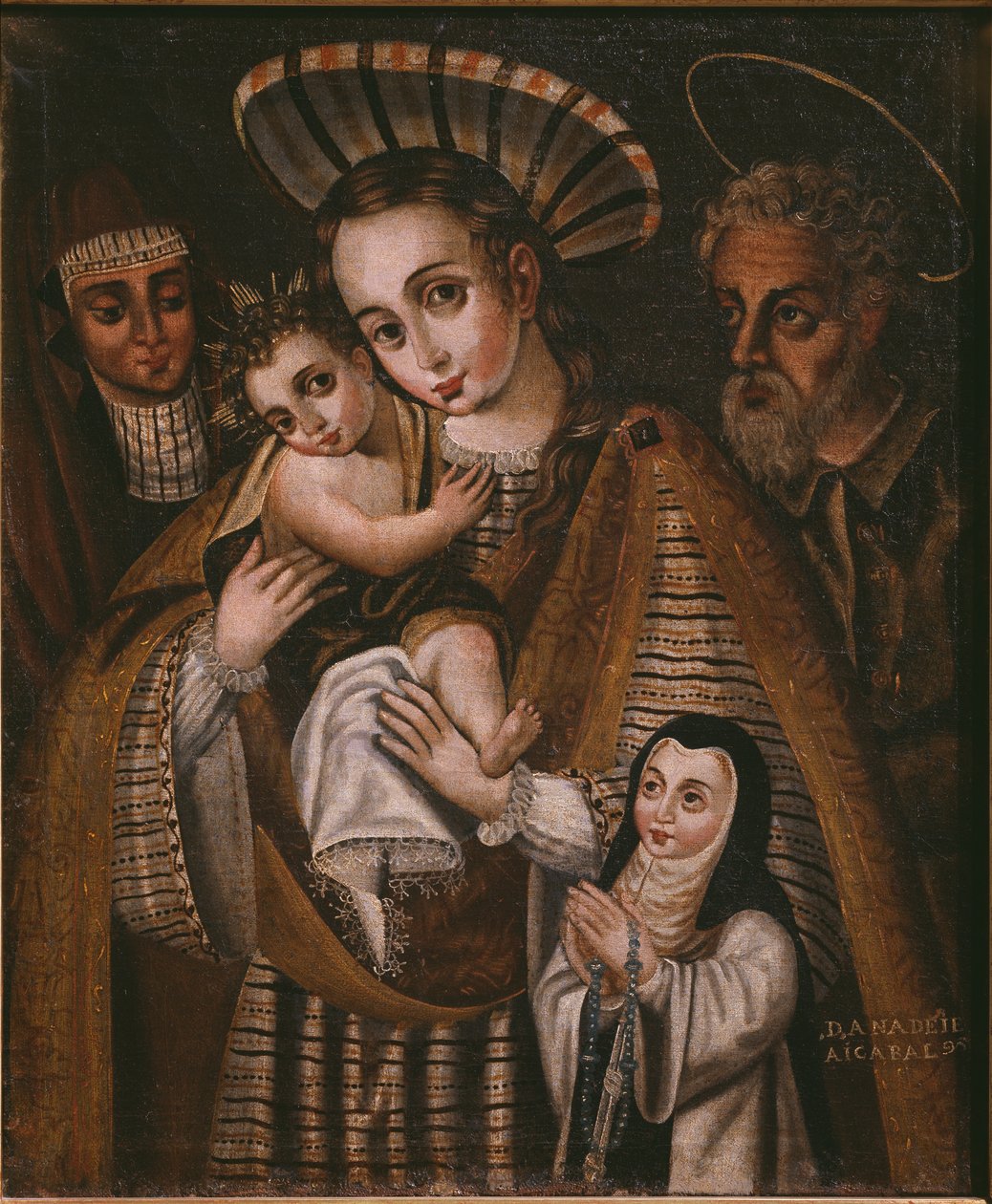 Ex voto, Aziz Anne ve Manastırın rahibesi Ana de Ibaizabal ile Kutsal Aile by Spanish School