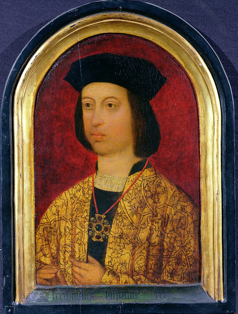 Aragonlu Ferdinand (1452-1516) İspanya Kralı (panelde yağlı boya) by Spanish School