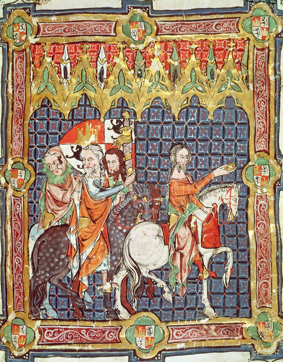 Fol.10r Alfonso VII (1105-57) ve eşi, Barselona