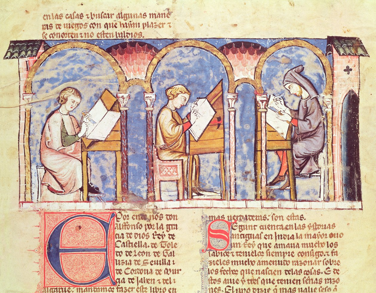 Fol.1v Oyun Masası Yapıcılar, Oyunlar, Satranç, Zar ve Tahtalar Kitabından, 1282 by Spanish School