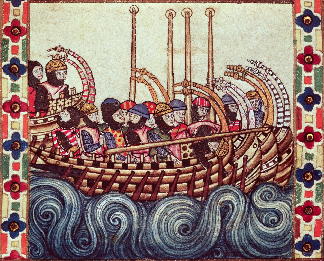Fol.53r Haçlı Seferleri için Bir Teknenin Kalkış, Galacian