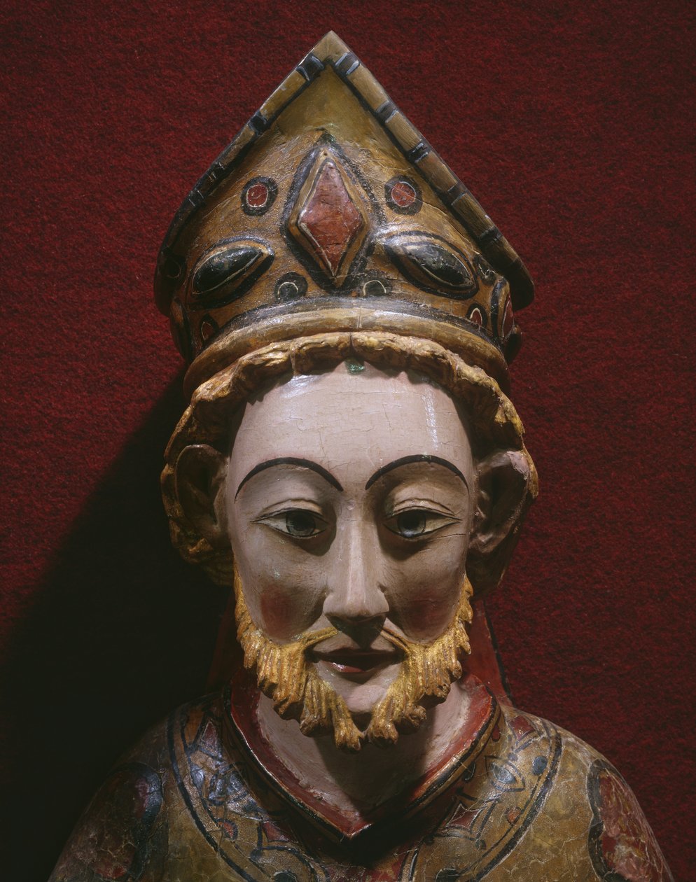 Aziz Petrus Başkanı, 13. yüzyıl sonu - 14. yüzyıl başı (boyalı ve yaldızlı ahşap) by Spanish School